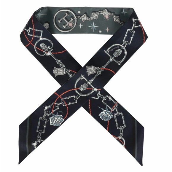 Hermes Accessories - NWT Hermes C'est la Fete Twilly 86 Scarf - Authentic New in Box 100% Silk